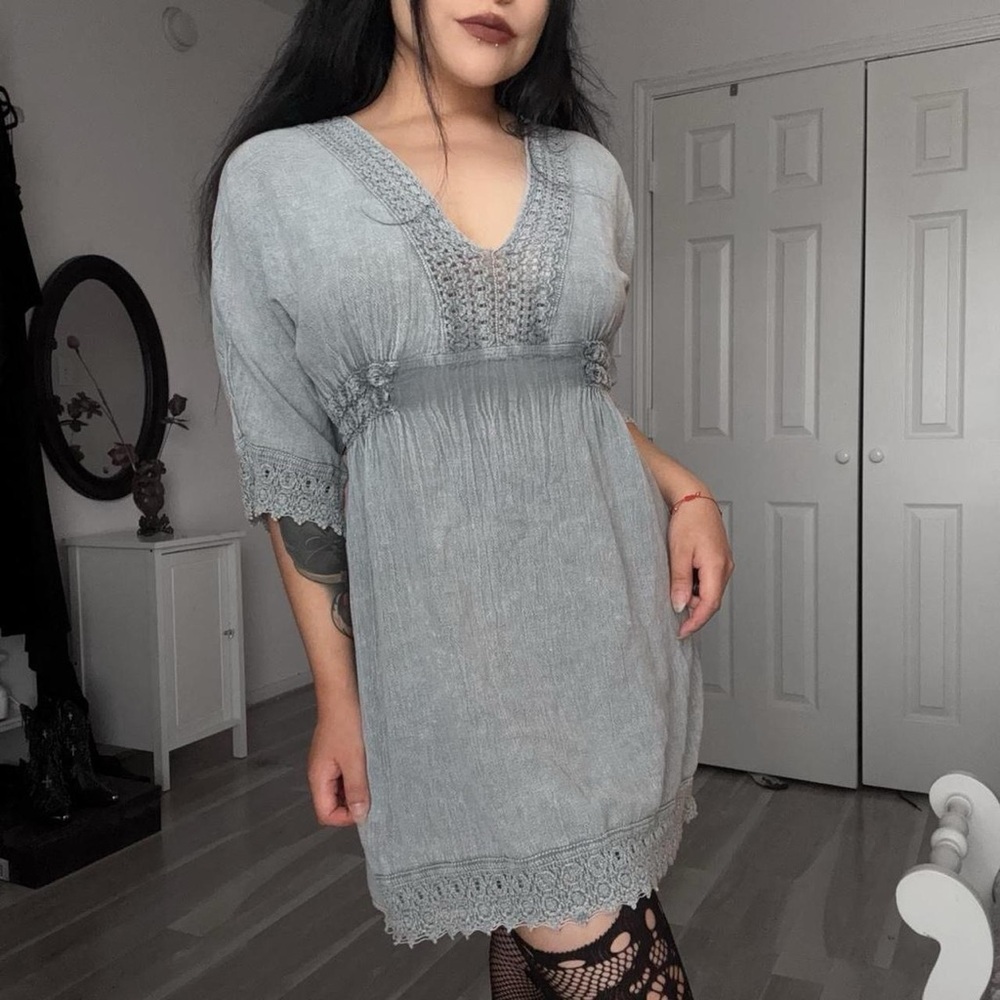🩶 Bohemian Whimsygoth Grunge Tunic Top